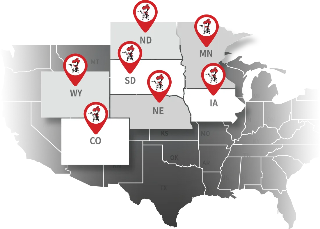 Olsons Pest Service Area Map