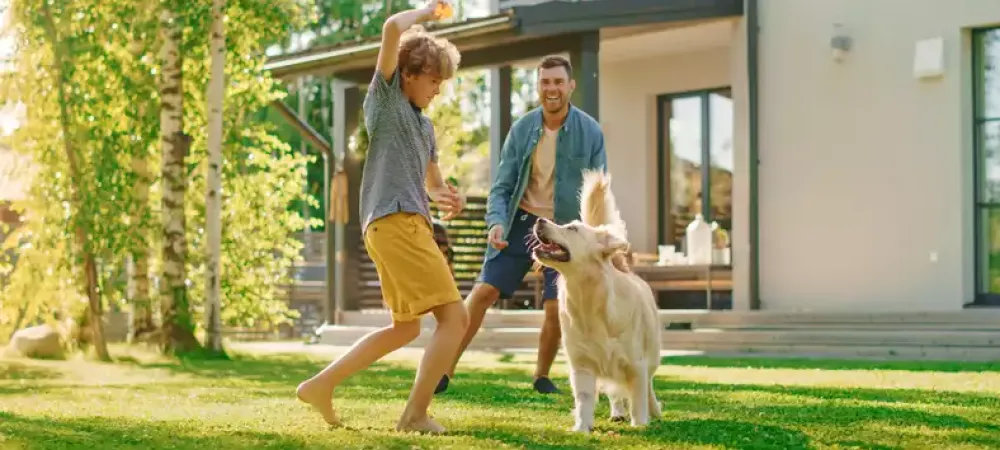 family on grass