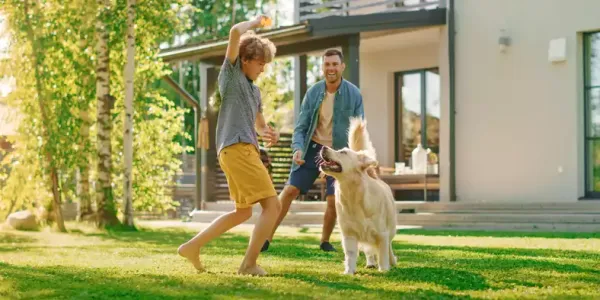 family on grass