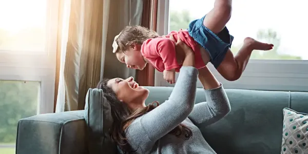 Mom and daughter playing in pest free home